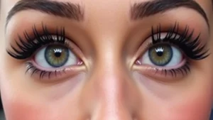 This image shows a person applying magnetic eyelashes, demonstrating how to put them on effortlessly.